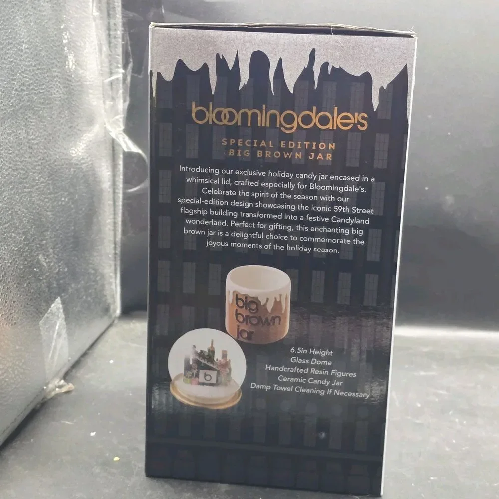 Bloomingdales Candy Jar Snow Globe Big Brown Bag 2024 Limited Edition 59th St